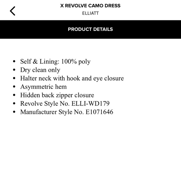 ELLIATT Camo Dress in Black - Picture 8 of 8